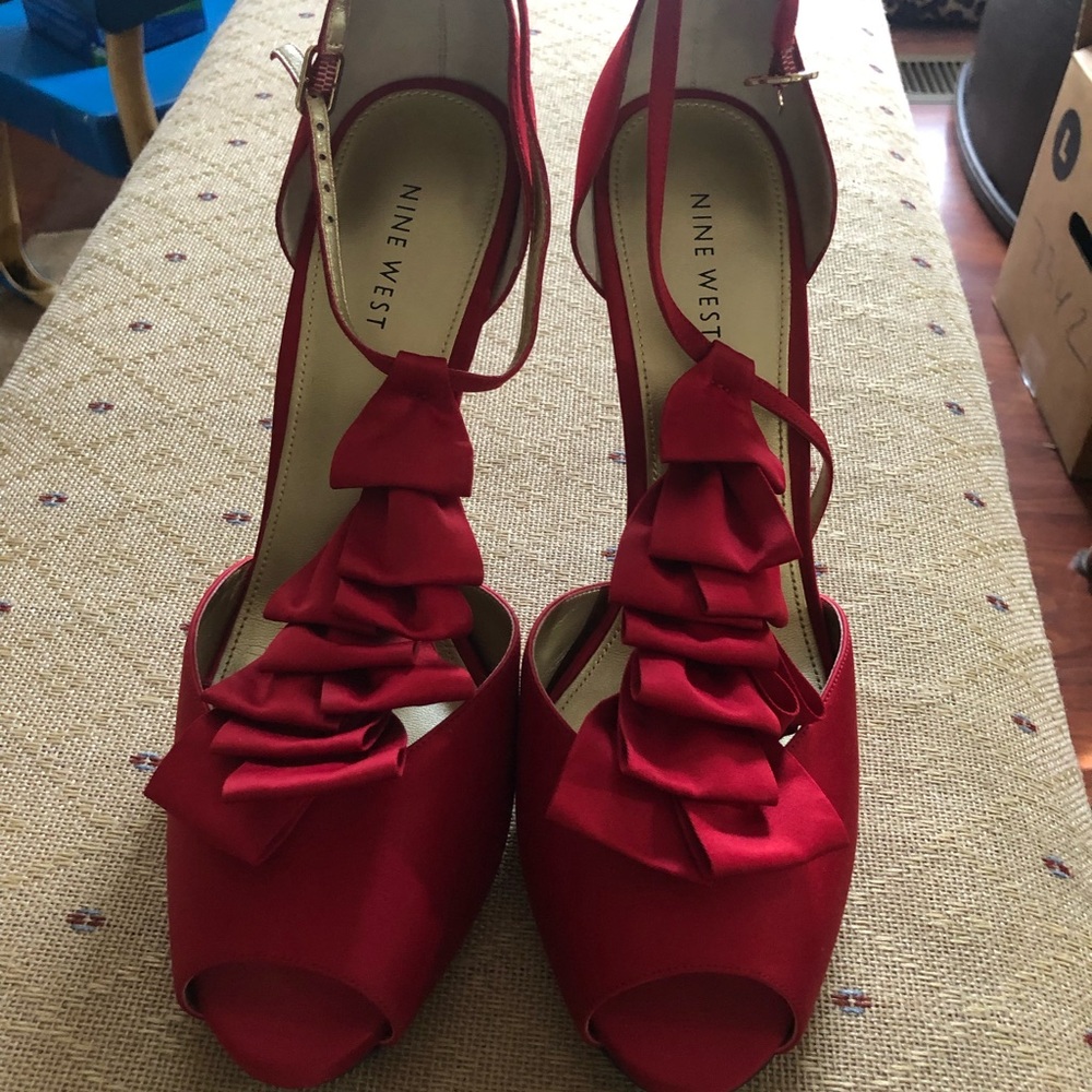 Red evening heels
